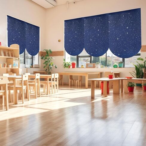 6 Pcs School Classroom Curtains Outer Space Back to Classroom Galaxy Curtains Night Sky Decorations for School Classroom Kindergarten Playroom Primary Daycare Bedroom Living Room (36" X 24") in Saudi Arabia