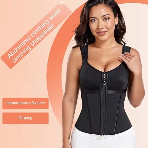 waist trainer corset, Waist Trainer with Bra Corset Shapewear Compression, Double djustable Zipper And Hook-eyes ﻿ in Kuwait