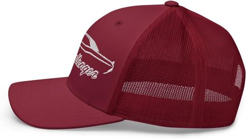 1970 Challenger Silhouette Trucker Hat | Retro Muscle Car Embroidered Mesh Back Snapback Cap in Kuwait