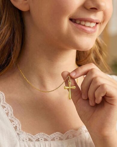 Happy 9th/10th/11th/12th Birthday Gifts for Girls, 14K Gold-plated Cross Necklace for Girls in Saudi Arabia