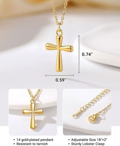 Happy 9th/10th/11th/12th Birthday Gifts for Girls, 14K Gold-plated Cross Necklace for Girls in Saudi Arabia