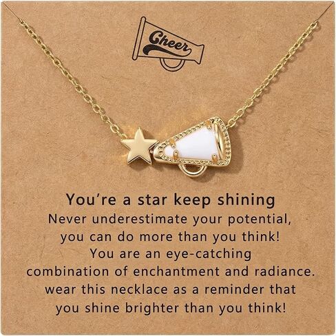 Cheer Necklace Inspiration Cheer Gifts for Cheerleader Cheerleading Coach Team Star Cross Cheerleading Necklace Stuff Accessories in Saudi Arabia