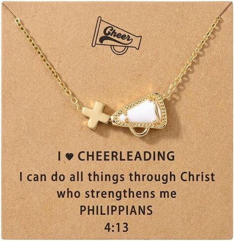 Cheer Necklace Inspiration Cheer Gifts for Cheerleader Cheerleading Coach Team Star Cross Cheerleading Necklace Stuff Accessories in Saudi Arabia