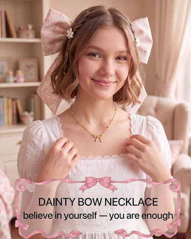 Always Remember Believe in Yourself - Cute Bow Necklace Trendy Preppy Stuff for Teen Girls Graduation Gifts in Kuwait