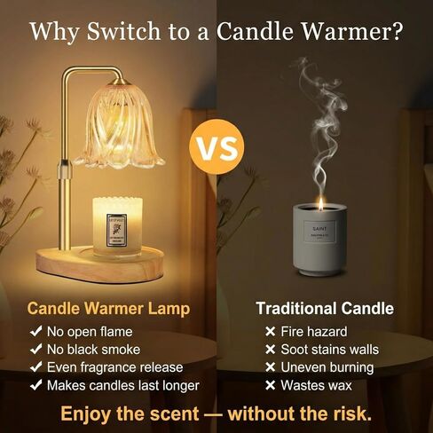 Candle Warmer Lamp with Timer Dimmable: Birthday Gifts for Women Adjustable Height Candles Light Warmers Lamps Gold Crystal Candle Warmer, House Warming Gift New Home Decor, Gifts for Women in Kuwait