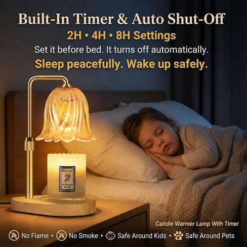 Candle Warmer Lamp with Timer Dimmable: Birthday Gifts for Women Adjustable Height Candles Light Warmers Lamps Gold Crystal Candle Warmer, House Warming Gift New Home Decor, Gifts for Women in Kuwait