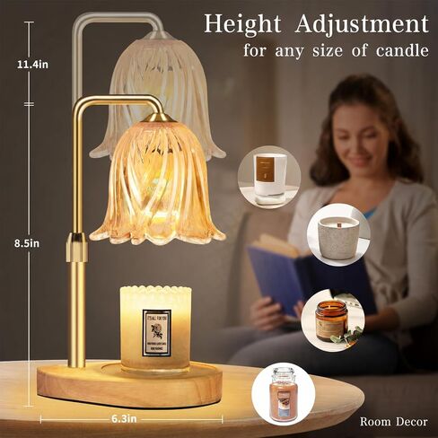 Candle Warmer Lamp with Timer Dimmable: Birthday Gifts for Women Adjustable Height Candles Light Warmers Lamps Gold Crystal Candle Warmer, House Warming Gift New Home Decor, Gifts for Women in Kuwait