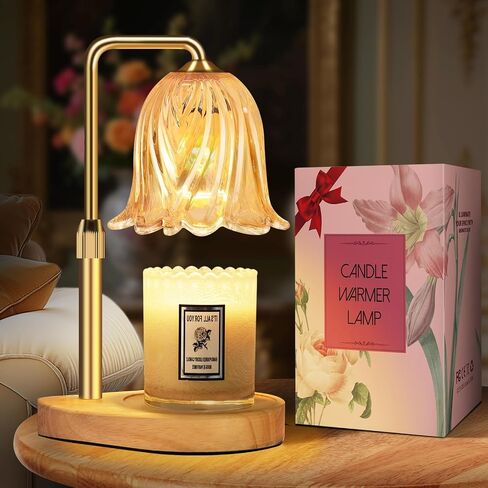 Candle Warmer Lamp with Timer Dimmable: Birthday Gifts for Women Adjustable Height Candles Light Warmers Lamps Gold Crystal Candle Warmer, House Warming Gift New Home Decor, Gifts for Women in Kuwait