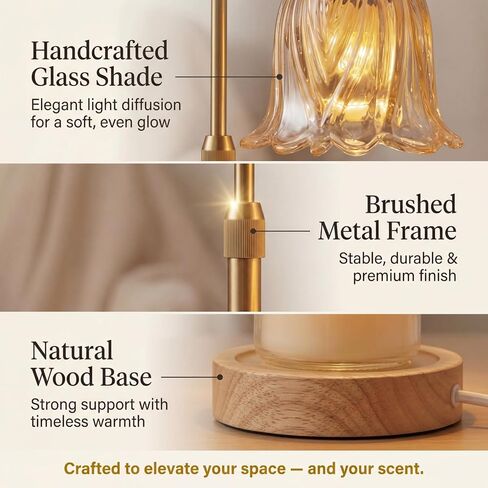 Candle Warmer Lamp with Timer Dimmable: Birthday Gifts for Women Adjustable Height Candles Light Warmers Lamps Gold Crystal Candle Warmer, House Warming Gift New Home Decor, Gifts for Women in Kuwait