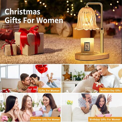 Candle Warmer Lamp with Timer Dimmable: Birthday Gifts for Women Adjustable Height Candles Light Warmers Lamps Gold Crystal Candle Warmer, House Warming Gift New Home Decor, Gifts for Women in Kuwait