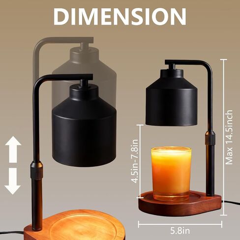 Candle Warmer Lamp with Timer and Dimmer- Electric Candle Lamp Warmer with Adjustable Height for Candle Wax Jar, Home Decor & Birthday Gifts for Women Mom Mothers Day, Candle Wax Warmer with 2 Bulbs in Saudi Arabia