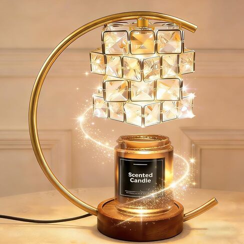 Black Candle Warmer Lamp with Timer & Dimmer, Adjustable Height Electric Wax Melter for All Jar Candles, Flameless Candle Lamp with Wooden Base & 2 Bulbs, Retro Home Decor Gifts for Mom Women in Saudi Arabia