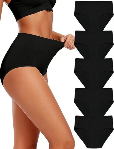 Cotton Underwear for Women High Waisted Full Coverage Briefs Comfort Soft Breathable Moisture Wicking Panties in Saudi Arabia