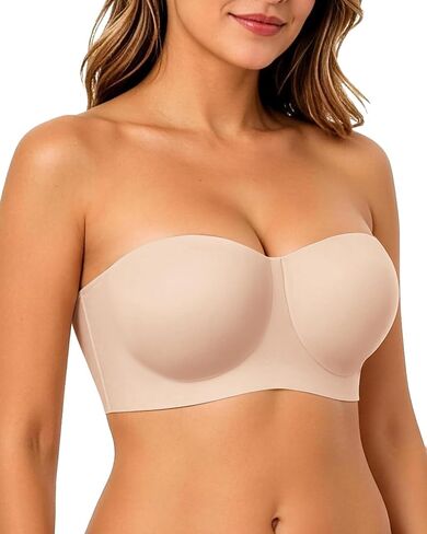 Strapless Bras for Women Push Up Non Slip Jelly Support Bralette No Underwear Seamless Tube Top Wireless Bandeau Bra in Kuwait