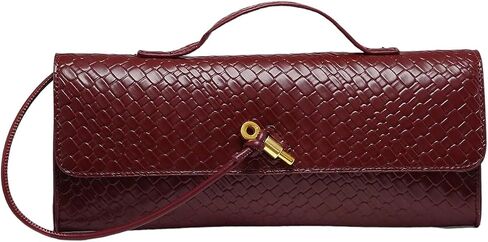 RoseSeek Women's Braided Textured Leather Handbag Flap Clutch Purse Top Handle Punk Slouchy Bags in Kuwait