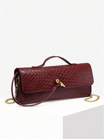RoseSeek Women's Braided Textured Leather Handbag Flap Clutch Purse Top Handle Punk Slouchy Bags in Kuwait