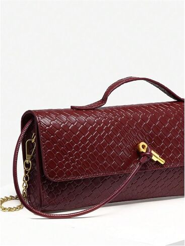 RoseSeek Women's Braided Textured Leather Handbag Flap Clutch Purse Top Handle Punk Slouchy Bags in Kuwait