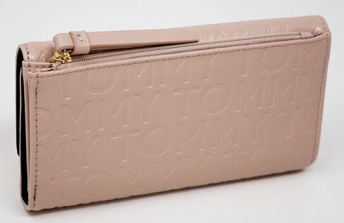 Tommy Hilfiger Women's Blush Pink Logo Debossed Checkbook Wallet Clutch Bag in Kuwait