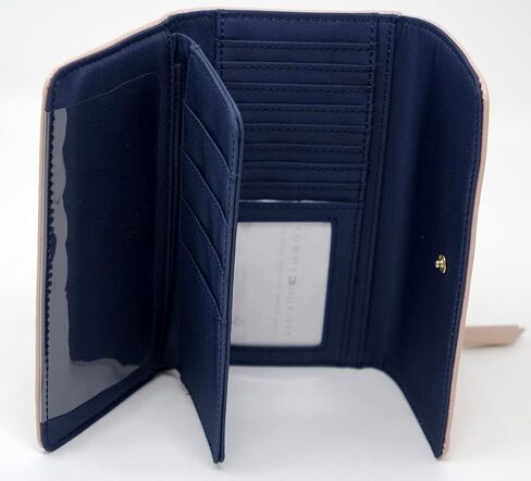 Tommy Hilfiger Women's Blush Pink Logo Debossed Checkbook Wallet Clutch Bag in Kuwait