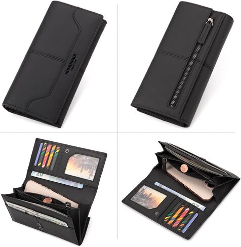 RFID Blocking Wallets for Women Leather Long Ladies Wallet Bifold Womens Wallet with Coin Pocket ID Window in Kuwait