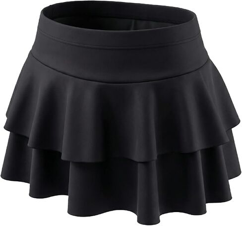 Womens Rave Shorts Ruffle Plus Size Bottoms Booty High Waist Cheeky Skort for Club Festival Dance Tennis Wear in Kuwait