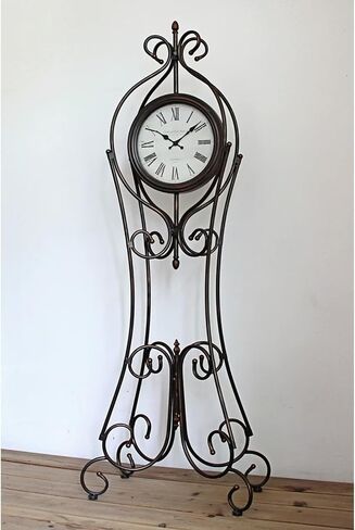 Grandfather Clocks Metal Floor Standing Clock Quartz Silent Farmhouse for Entryway Decor in Kuwait