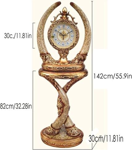 Grandfather Clocks European-Style Floor Clock Living Room Retro Creative Fashion Resin Decorative Standing Mute Big American in Kuwait