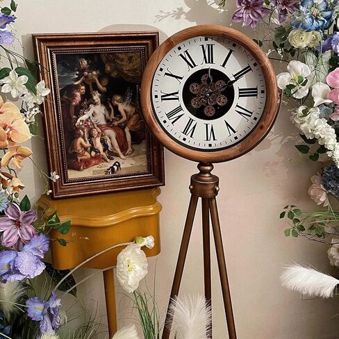 Grandfather Clocks Metal Floor Standing Clock Tripod Roman Numeral for Living Room and Bedroom in Kuwait