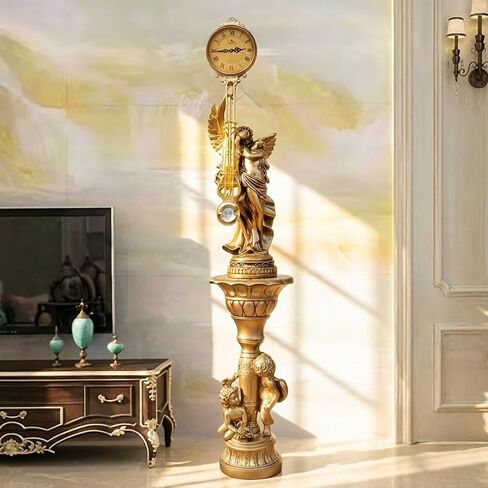 Grandfather Clocks Floor Standing Clock Quartz Pendulum Silent European Style Ornate in Kuwait