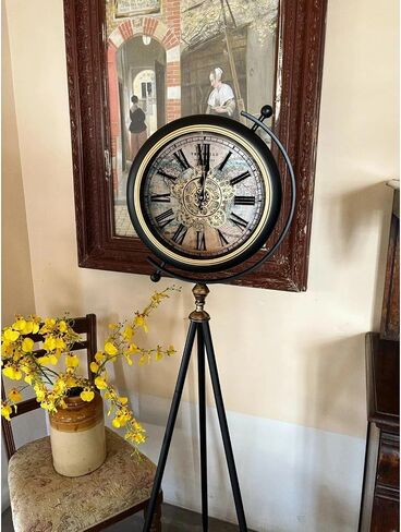 Grandfather Clocks Metal Floor Clock Roman Numeral American Tripod Moving Gears for Home in Kuwait