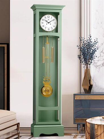 Grandfather Clocks Mint Green Clocks Simple Pastoral Solid Wood Floor Clock European Fashion Large Table Home Decoration Vertical Pendulum in Kuwait