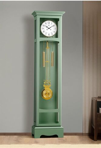 Grandfather Clocks Mint Green Clocks Simple Pastoral Solid Wood Floor Clock European Fashion Large Table Home Decoration Vertical Pendulum in Kuwait