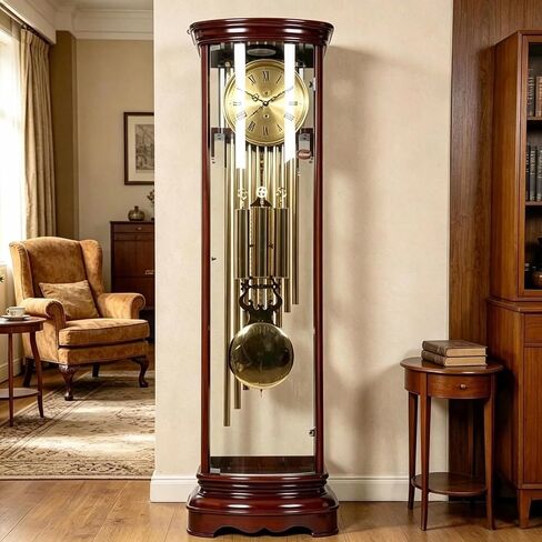 Grandfather Clocks Wood Grandfather Clock Floor Mechanical Chimes European Style for Home in Kuwait