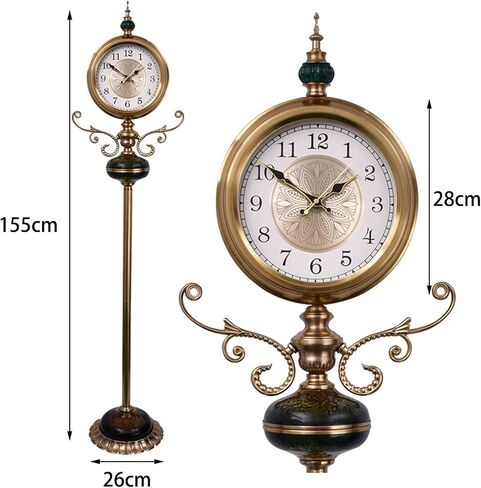Grandfather Clocks Metal Floor Standing Clock Roman Numeral European Style Ornate for Home in Kuwait