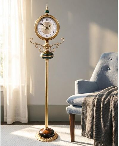 Grandfather Clocks Metal Floor Standing Clock Roman Numeral European Style Ornate for Home in Kuwait