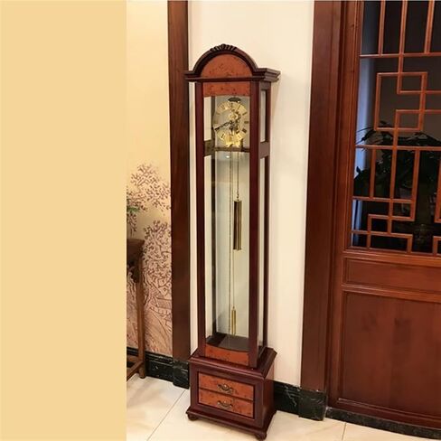Grandfather Clocks Wood Mechanical Floor Clock Living Room Retro Large Desk Modern Minimalist Vertical Creative Pendulum Dot Alarm Brown in Kuwait