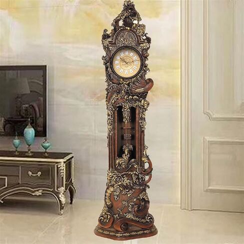 Grandfather Clocks Grandfather Clock, Handcrafted Resin Statue Floor, Home Furnishings with Chime Indoor Ornaments in Kuwait