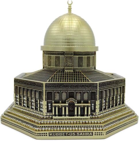 Modefa Islamic Turkish Home Decor Showpiece Gift Al Aqsa Mosque Dome of The Rock Jerusalem Replica (Gold) in Kuwait