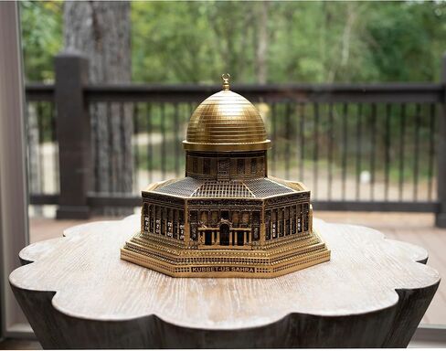 Modefa Islamic Turkish Home Decor Showpiece Gift Al Aqsa Mosque Dome of The Rock Jerusalem Replica (Gold) in Kuwait