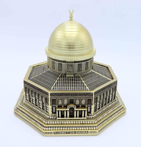 Modefa Islamic Turkish Home Decor Showpiece Gift Al Aqsa Mosque Dome of The Rock Jerusalem Replica (Gold) in Kuwait
