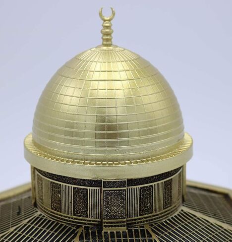Modefa Islamic Turkish Home Decor Showpiece Gift Al Aqsa Mosque Dome of The Rock Jerusalem Replica (Gold) in Kuwait
