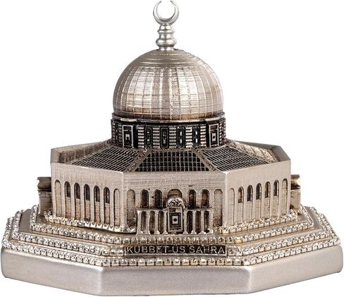 Modefa Islamic Turkish Home Decor Showpiece Gift Al Aqsa Mosque Dome of The Rock Jerusalem Replica (Gold) in Kuwait
