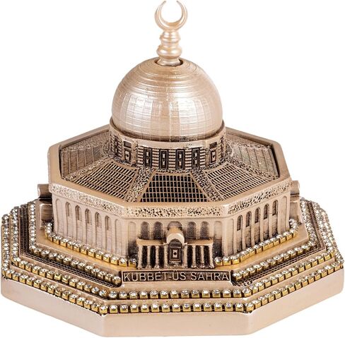 Modefa Islamic Turkish Home Decor Showpiece Gift Al Aqsa Mosque Dome of The Rock Jerusalem Replica (Gold) in Kuwait