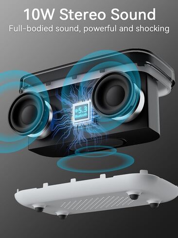 Bluetooth Speaker Alarm Clock with 10w Fast Wireless Charger for iPhone Samsung, 10W Stereo Bluetooth Speaker, 12-Color Night Light, White Noise Machine Digital Clock with FM Radio for Bedroom (Gray) in Kuwait