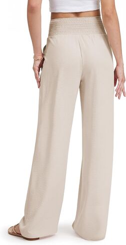 Tall Women's 32"/34"/36" Inseam Palazzo Pants High Waisted Casual Wide Leg Summer Beach Lounge Trousers in Saudi Arabia