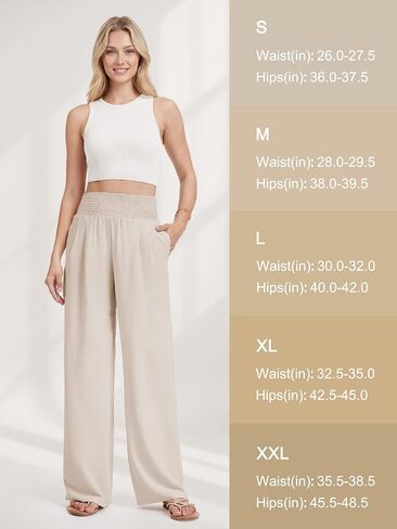 Tall Women's 32"/34"/36" Inseam Palazzo Pants High Waisted Casual Wide Leg Summer Beach Lounge Trousers in Saudi Arabia