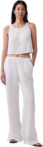 Gap Women's Pull-on Gauze Side Slit Pant in Kuwait
