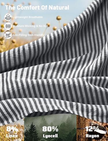 TARSE Women's Striped Linen Barrel Pants Wide Leg Drawstring Baggy Summer Beach Lounge Pants with Pockets Y2k Patchwork in Kuwait
