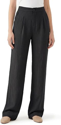 Zylioo Tall Linen Pants Women 5'8"+ Height Wide Leg Straight Palazzo Dress Pants for Work Summer Business Casual in Kuwait