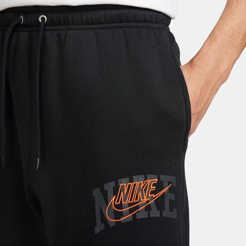 Nike Club Fleece Men's Cuffed Pants Size - X-Large Black/Safety Orange in Kuwait